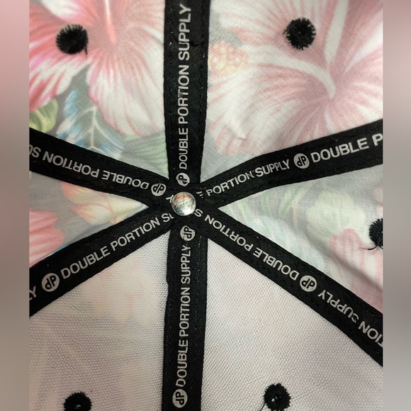 ALOHA Embroidered Floral Tropical Baseball Hat Cap Black Pink Green Blue Hawaii - Picture 12 of 13